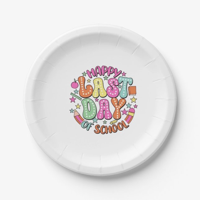 Happy Last Day of School Paper Plates (Front)