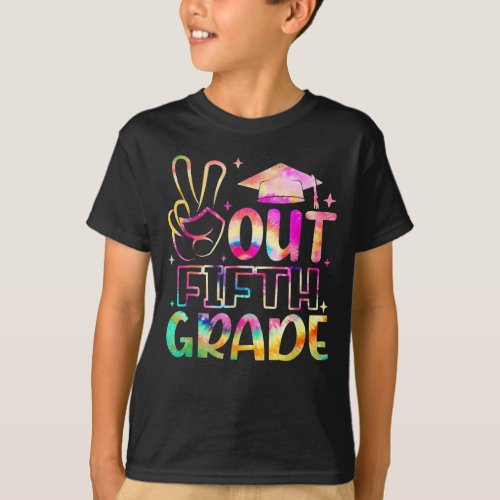 Happy Last Day Of School Peace Out 5th Grade T_Shirt