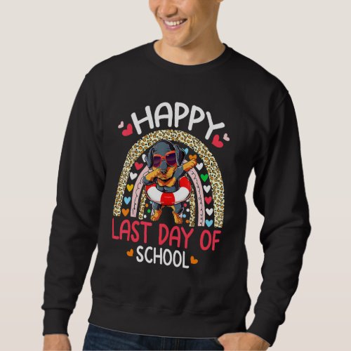 Happy Last Day Of School Summer Rottweiler Dabbing Sweatshirt