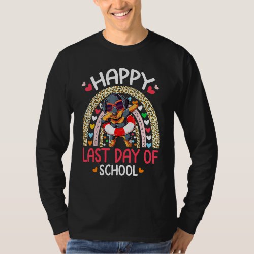 Happy Last Day Of School Summer Rottweiler Dabbing T_Shirt