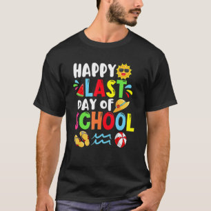Happy Last Day Of School Summer Time Cute Sun Stud T-Shirt