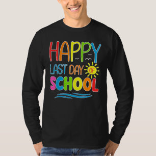 Happy Last Day Of School Summer Time Cute Sun Stud T-Shirt
