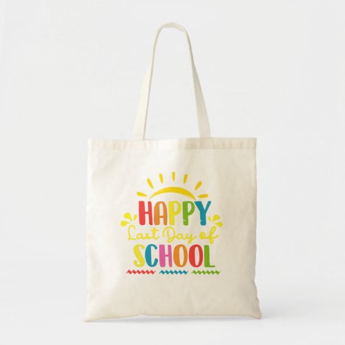 Happy Last Day Of School Summer Time Cute Sun Stud Tote Bag