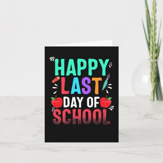 Happy Last Day Of School Teacher Appreciation Stud Card (Front)