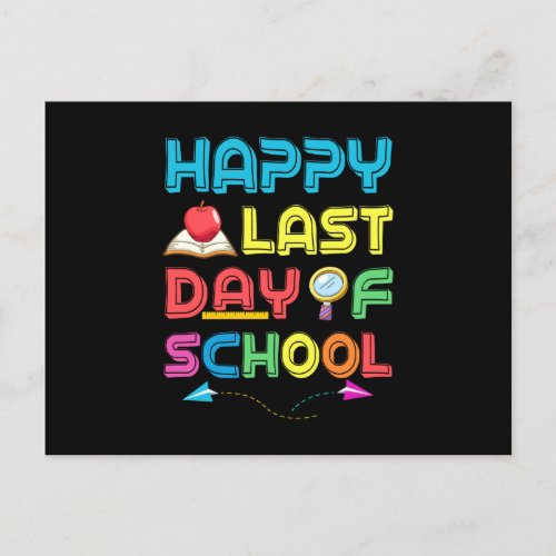 Happy Last Day Of School Teacher Boys Girls Kidsp Announcement Postcard