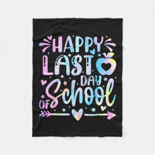 Happy Last Day Of School Teacher Graduation Kids 3 Fleece Blanket