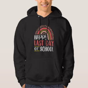 Happy Last Day Of School Teacher Graduation Leopar Hoodie