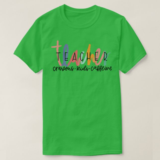 Happy Last Day of School - Teachers Crayons Kids C T-Shirt (Design Front)