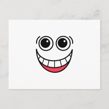 Happy Laughing Funny Comic Cartoon Face Postcard by prawny at Zazzle