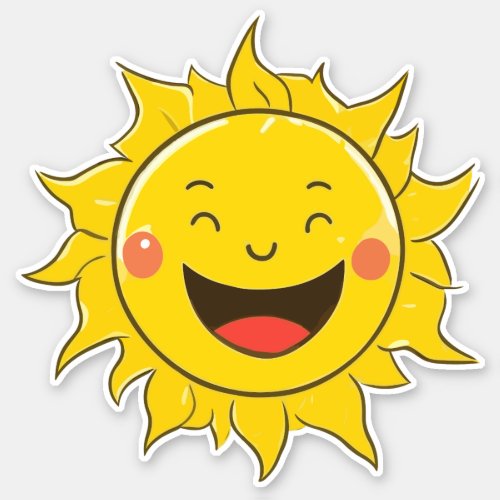Happy laughing sun sticker