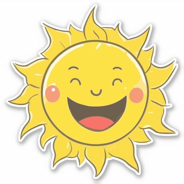 Happy laughing sun sticker (Front)