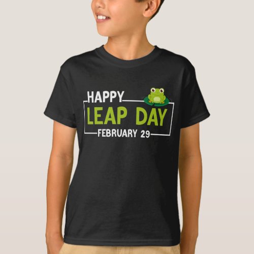 Happy Leap Day February 29 Funny Leap Frog T_Shirt