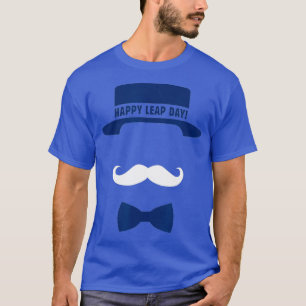 Happy Leap Day Hat Mustache Funny Yellow T-Shirt