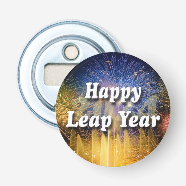 Happy Leap Year 2024 Bottle Opener (Front)