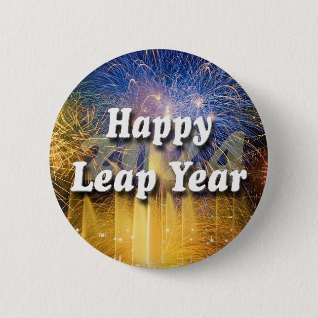Happy Leap Year 2024 Button (Front)
