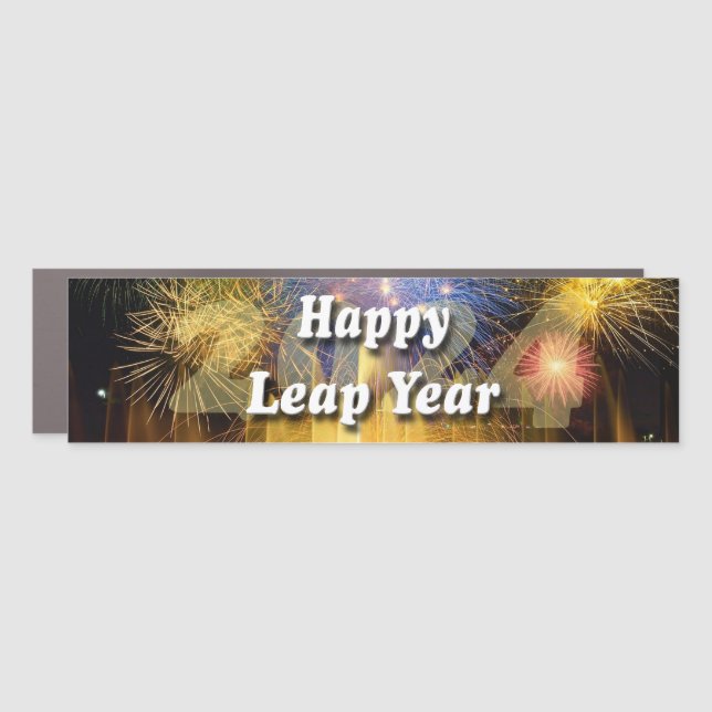 Happy Leap Year 2024 Car Magnet (Front)