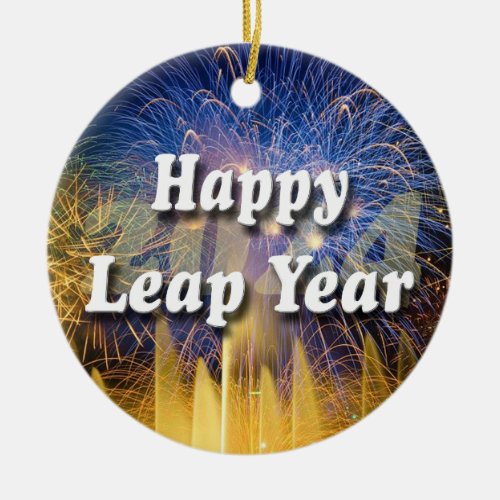 Happy Leap Year 2024 Ceramic Ornament