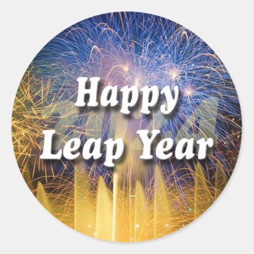 Happy Leap Year 2024 Classic Round Sticker