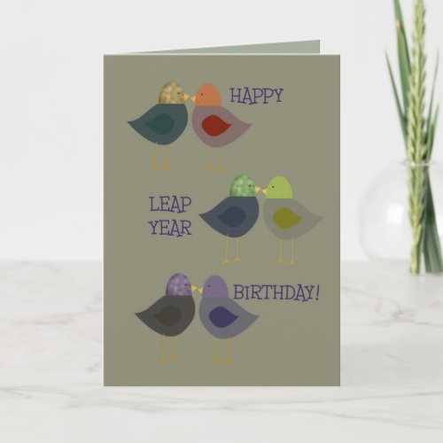 Happy Leap Year Birthday Chatter Birds Card