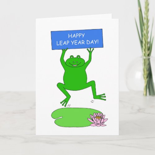 Happy Leap Year Day Cartoon Frog Card