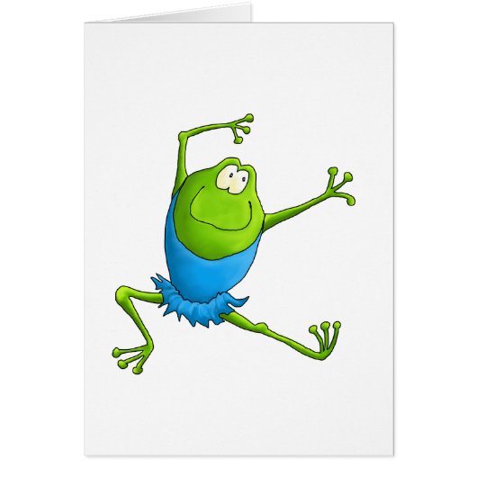 Happy Leaping Ballet Frog Cards (Front)