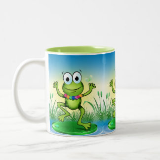 Happy leaping frog stylish mug