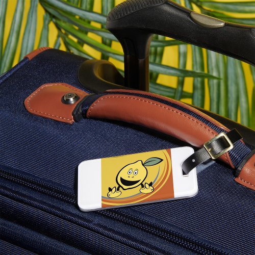 Happy Lemon Face Luggage Tag