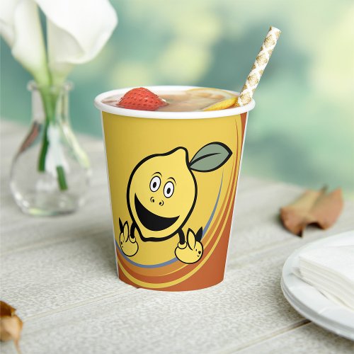 Happy Lemon Face Paper Cups