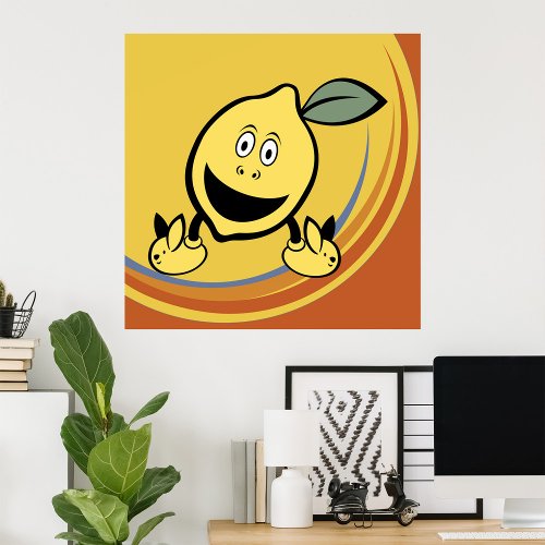 Happy Lemon Face Poster