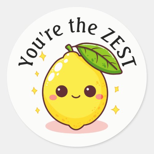 Happy Lemon Youre The Zest Personalized Classic Round Sticker