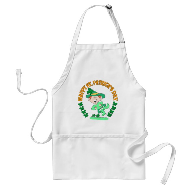Happy Leprechaun Adult Apron (Front)