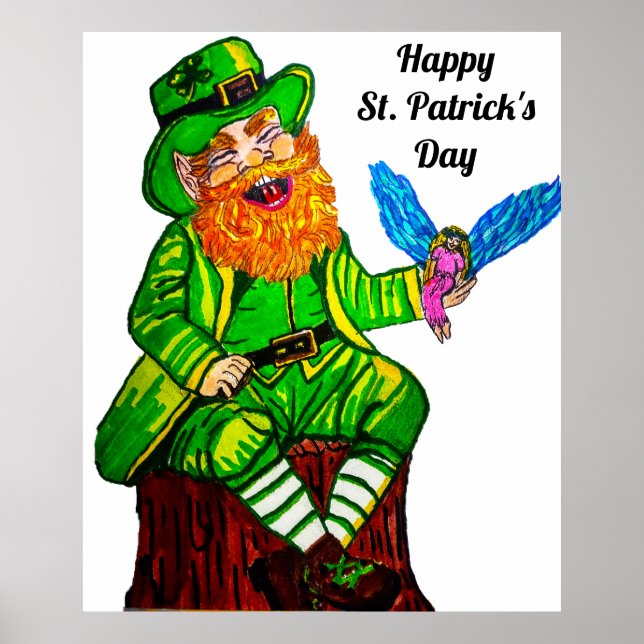 HAPPY LEPRECHAUN AND FAIRY FRIEND  POSTER (Front)
