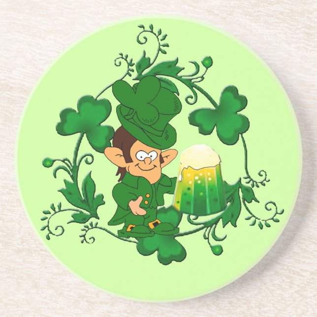 Happy Leprechaun Coaster (Front)