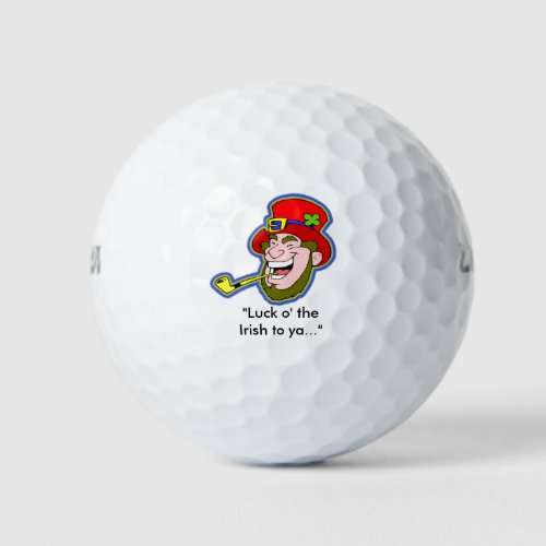 Happy Leprechaun Luck o the Irish to ya Golf Balls