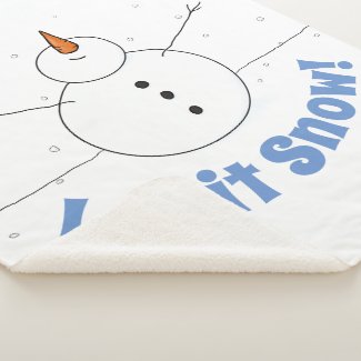 Happy Let it Snow Snowman Sherpa Blanket