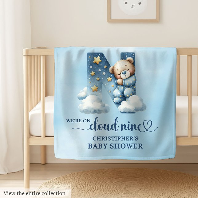 Happy Letter N Baby Shower Cloud Nine Teddy Bear Baby Blanket (Happy Letter N Baby Shower Cloud Nine Teddy Bear)