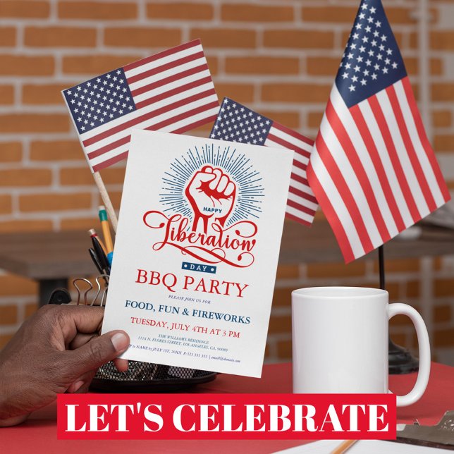 Happy Liberation Day Fireworks BQ Party Invitation (Creator Uploaded)