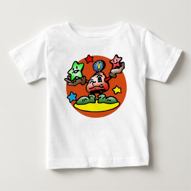 Happy Libra Scales with Stars Baby T-Shirt (Front)