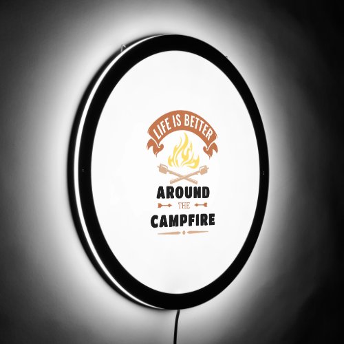 Happy Life is Camping Life Camping Dcor LED Sign