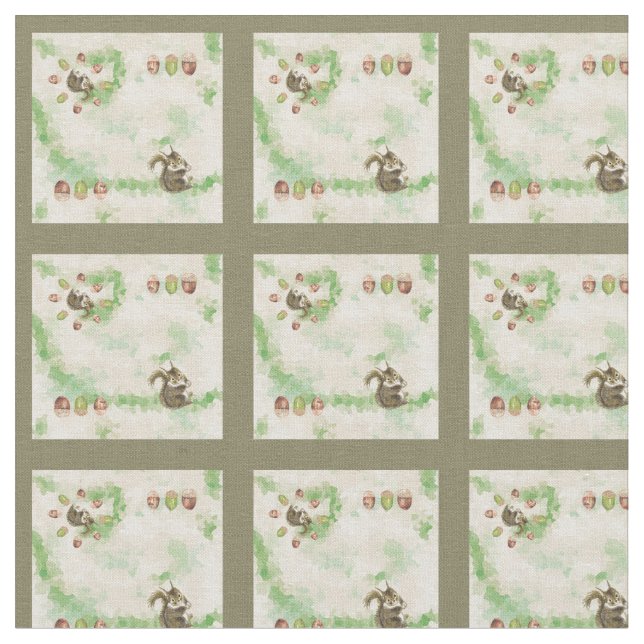 Happy life of a squirrel fabric (Close Up)