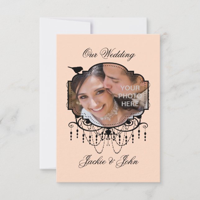 Happy Life ~  PHOTO INSERT Invitations / RSVP (Front)