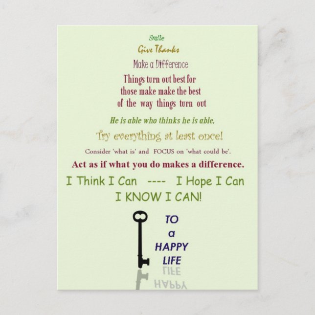 Happy Life Postcard (Front)