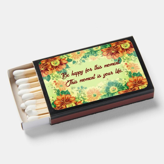 Happy Life Quotes Matchbox Matchboxes (Front Open)