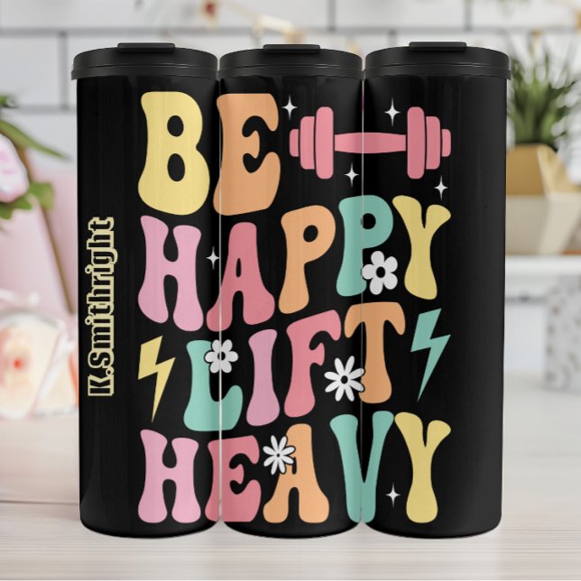 Happy Lift Heavy Colorful Graphic Thermal Tumbler (Creator Uploaded)