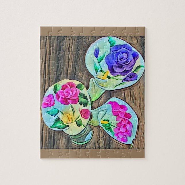 Happy Lilys Acrylic Painting Jigsaw Puzzle (Vertical)