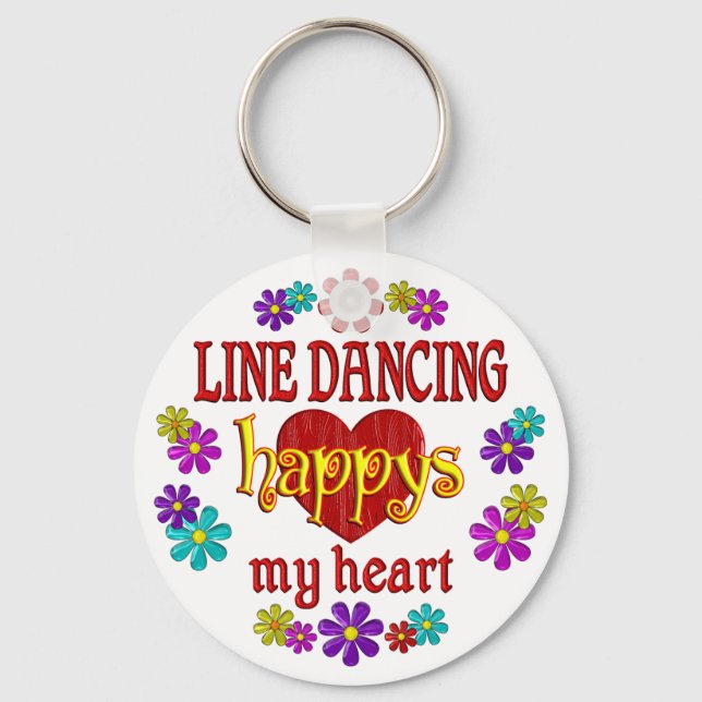 Happy Line Dancing Keychain (Front)