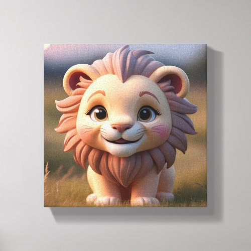 Happy Lion Kids Room Canvas Print
