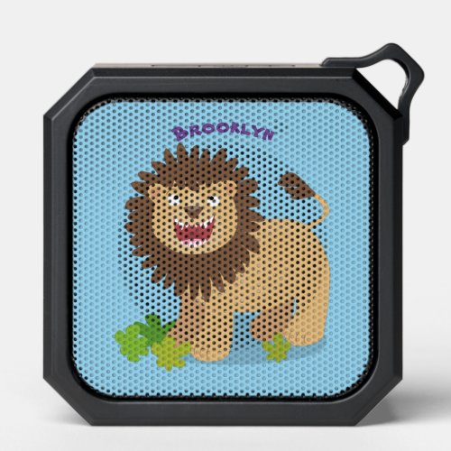 Happy lion roaring cartoon illustration bluetooth speaker