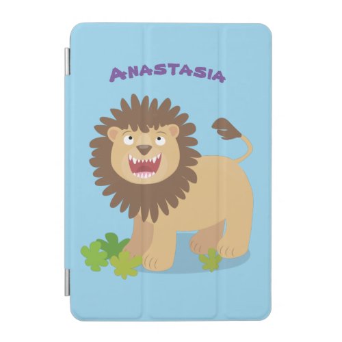 Happy lion roaring cartoon illustration iPad mini cover