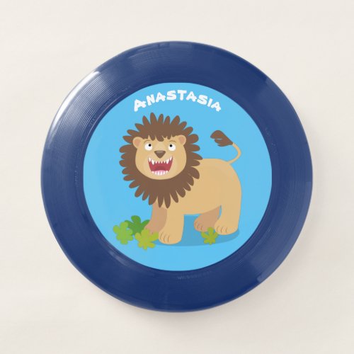 Happy lion roaring cartoon illustration Wham_O frisbee